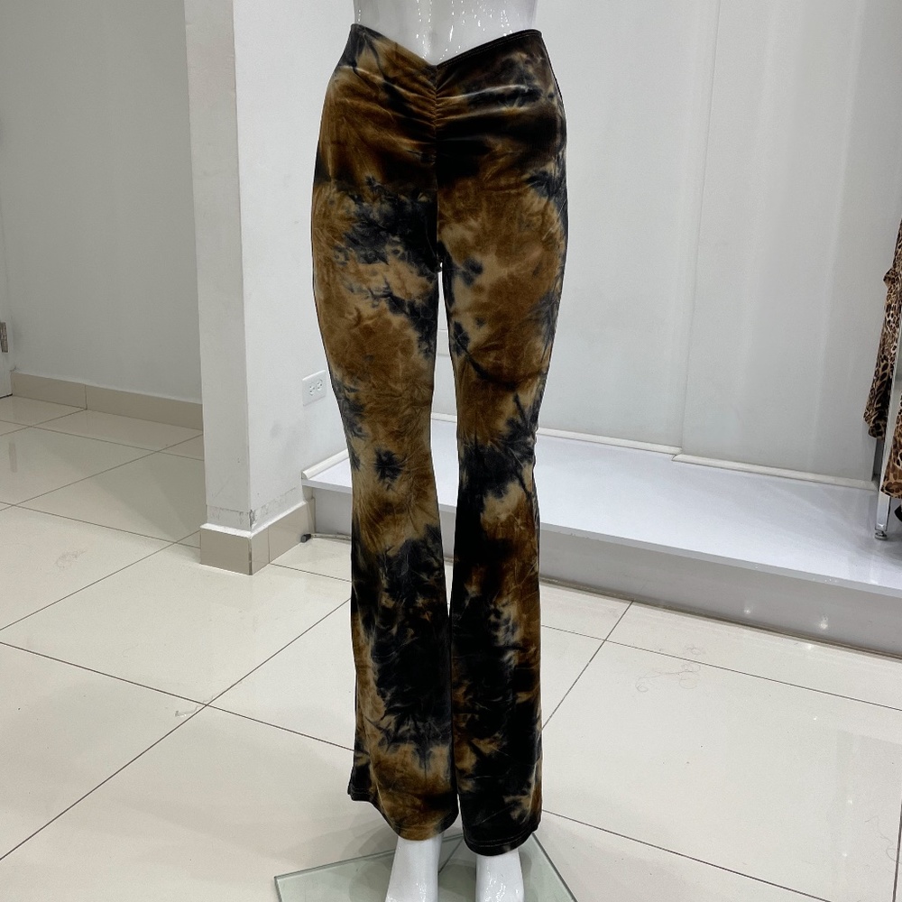 TIE DYE VELVET FLARE LEG  PANT